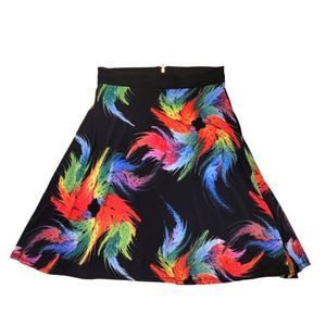 Carmen Marc Valvo Multicolor A-Line Skirt